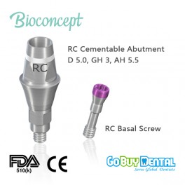 RC Cementable abutment, Ø 5.0mm, Gingiva height 3mm, Abutment Height 5.5mm 