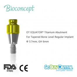 OT EQUATOR® Titanium Abutment for Tapered Bone Level RC Implant, φ3.7mm, GH 6mm
