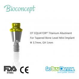OT EQUATOR® Titanium Abutment for Tapered Bone Level NC Implant, φ3.7mm, GH 1mm