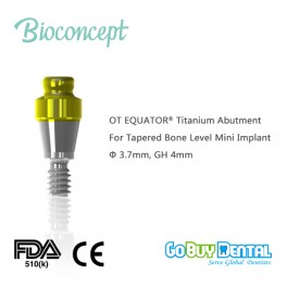 OT EQUATOR® Titanium Abutment for Tapered Bone Level NC Implant, φ3.7mm, GH 4mm