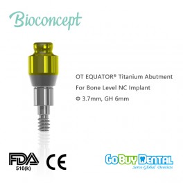 OT EQUATOR® Titanium Abutment for Bone Level NC Implant, φ3.7mm, GH 6mm