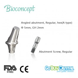 Bioconcept Hex Regular angled abutment φ5.0mm, gingival height 2mm, Angled 17°, type A(333070)