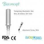 Bioconcept Hex mini temporary abutment φ4.0mm, gingival height 1mm, height 10mm