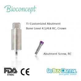 CAD/CAM Ti-Customized Pre-Milled Abutment for Bone Level RC, crown