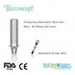 Bioconcept Non-Hex mini temporary abutment φ4.0mm, gingival height 1mm, height 10mm