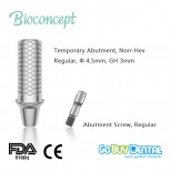 Bioconcept Non-Hex regular temporary abutment φ4.5mm, gingival height 3mm, height 10mm