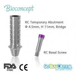 Straumann Compatible Bone Level NC Temporary Abutment, D 3.5mm,H11mm, bridge(171030N)