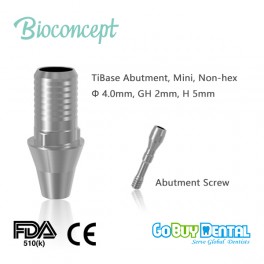 Bioconcept TiBase Abutment, Mini, Non-Hex, φ4.0mm, GH2mm, H5mm(813040N)
