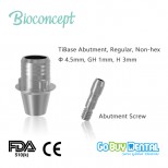 Bioconcept TiBase Abutment, Regular, Non-Hex, φ4.5mm, GH1mm, H3mm(813050N)