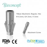 Bioconcept TiBase Abutment, Regular, Hex, φ4.5mm, GH2mm, H5mm(813080)