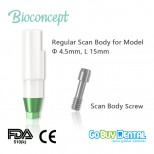 Bioconcept Scan Body for intra oral scan, Regular, Φ4.5mm, L 15mm, for Osstem&Hiossen compatible Tapered Bone Level