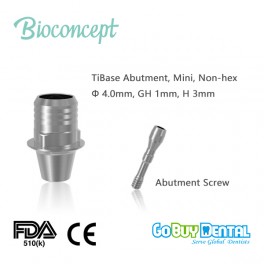 Bioconcept TiBase Abutment,Mini,Non-Hex,φ4.0mm,GH1mm,H3mm(813010N)