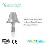 Bioconcept digital Ti-Base for Straumann Tissue Level WN with screw, for bridge/bar, D7.0mm, H4.8mm
