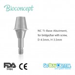 Bioconcept digital Ti-Base for Straumann Bone Level NC with screw, for bridge/bar, D4.5mm, H3.5mm