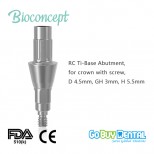 Bone Level RC TiBase Abutment, for crown, D 4.5mm,GH 3mm, H 5.5mm