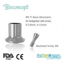 Bioconcept digital Ti-Base for Straumann Tissue Level RN with screw, for bridge, D5.0mm, H3.5mm