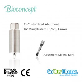 CAD/CAM Ti-Customized Pre-Milled Abutment for BV Tapered Bone Level Mini, crown