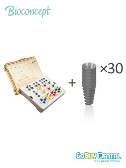 Bioconcept BC 30pcs Bone Level Tapered Implants+ Mini BLT Kit, Compatible Straumann