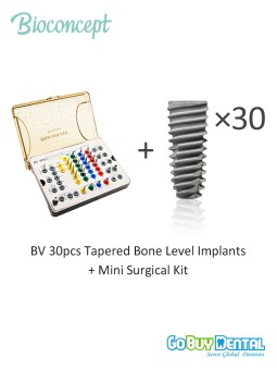 Bioconcept BV 30pcs Implants + Mini BV KIT, Compatible Osstem& Hiossen