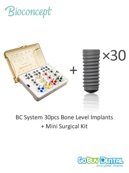 Bioconcept BC 30pcs Bone Level Implants + Mini BL Kit, Compatible Straumann
