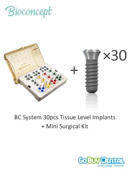Bioconcept BC 30pcs Tissue Level Implants + Mini TL Kit, Compatible Straumann