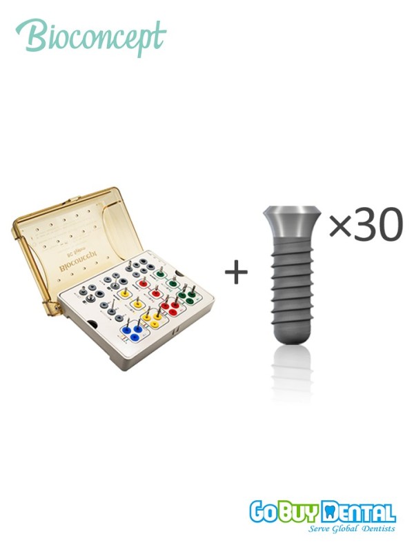 Bioconcept BC 30pcs Tissue Level Implants + Mini TL Kit, Compatible Straumann
